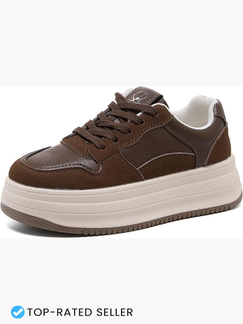 Women's Platform Sneakers Chunky Casual Walking Shoes Lace-Up Lightweight Comfy